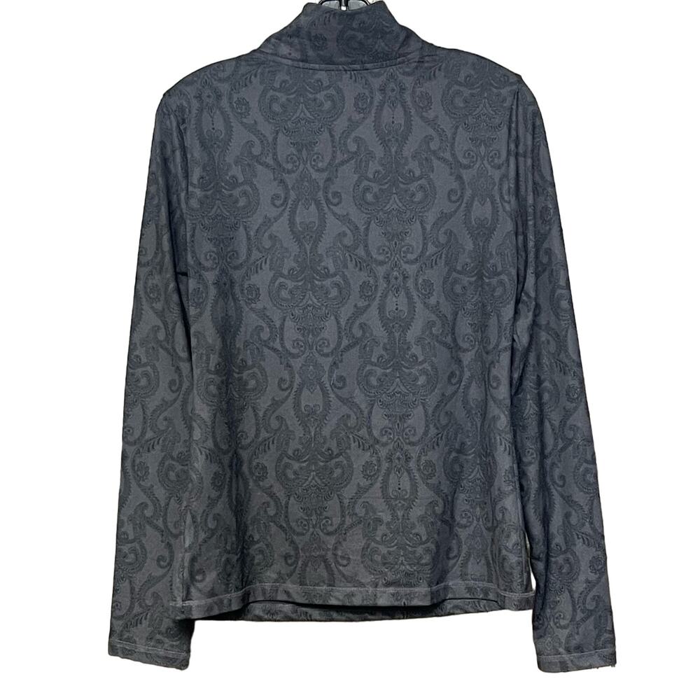 Eddie Bauer gray 1/4 zip pullover long sleeve ruched soft lightweight size M - Picture 2 of 7
